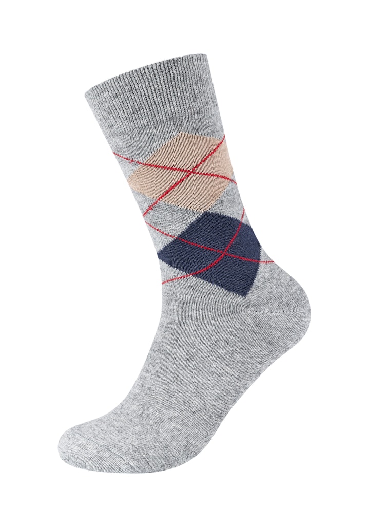 Men cosy wool argyle Socks 1p