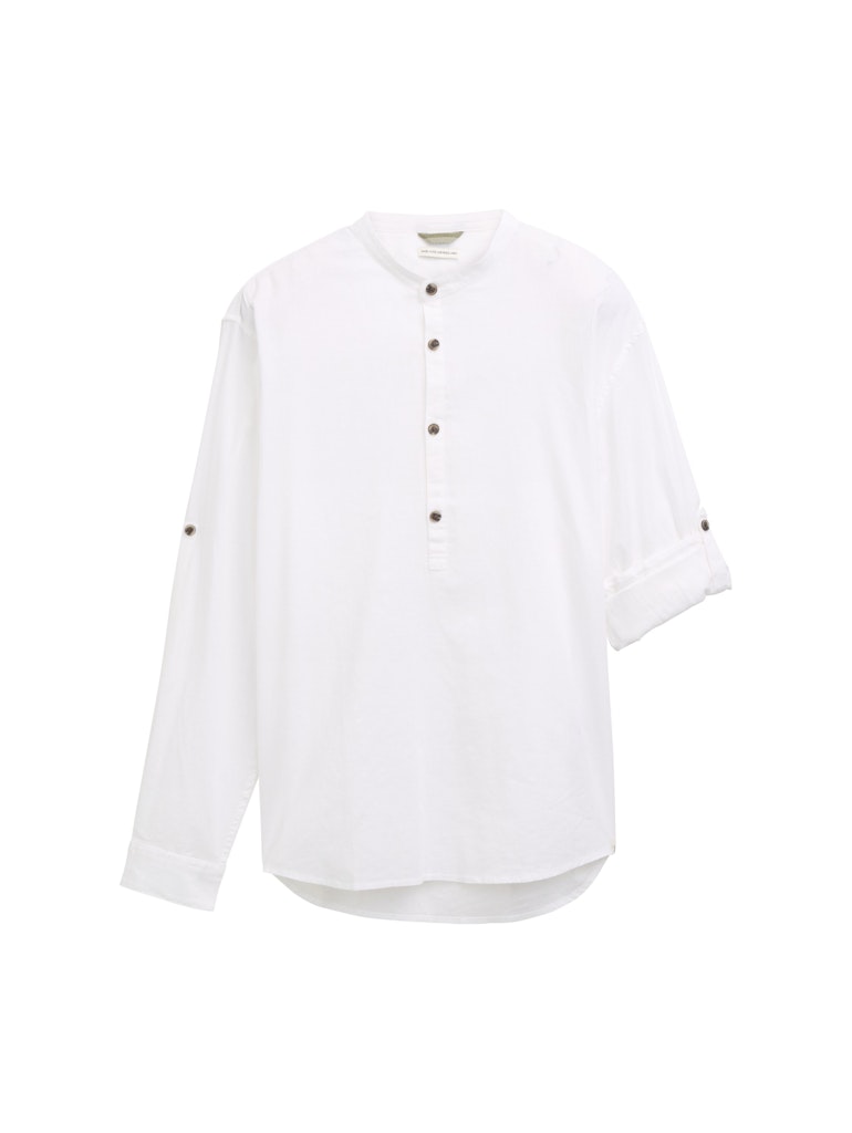 Relaxed Fit Tunika Hemd mit Leinenanteil