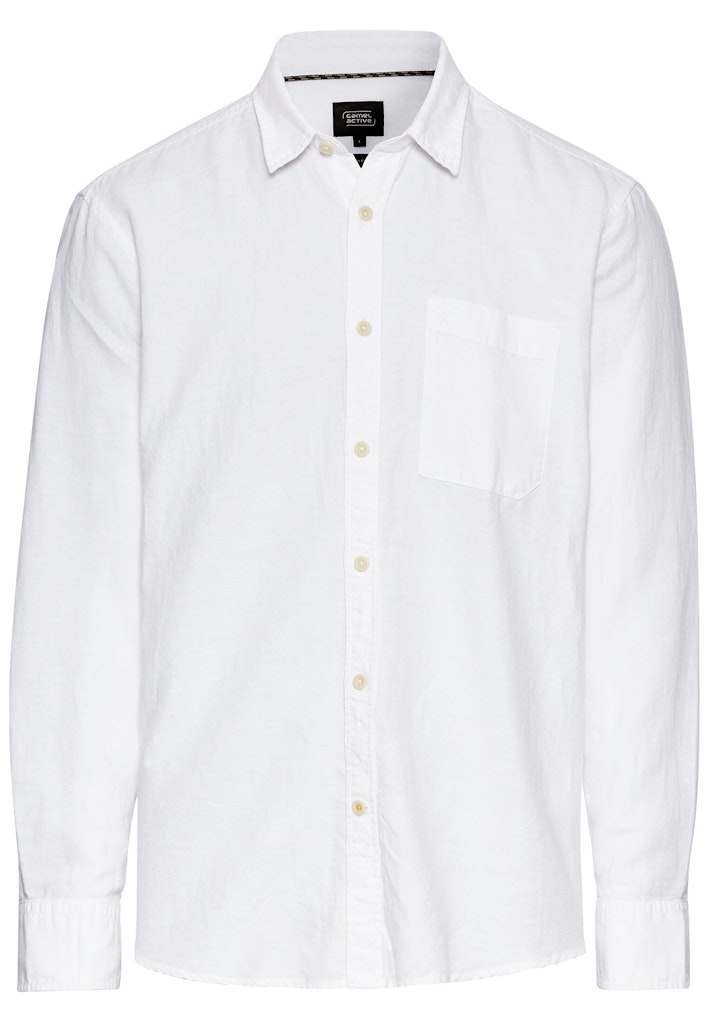 Langarm-Leinenhemd mit Soft-Wash-Veredelung