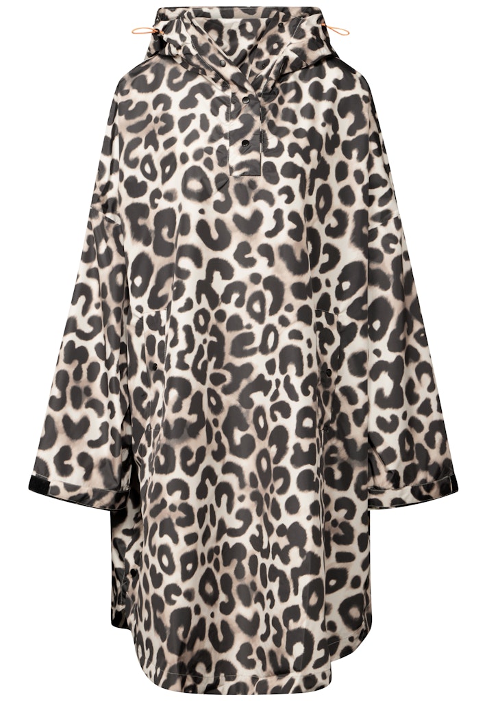 Kapuzen-Poncho mit Print