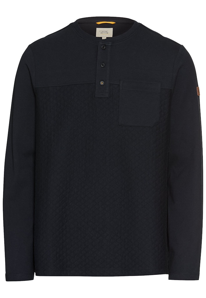 Langarm Henley mit Brusttasche