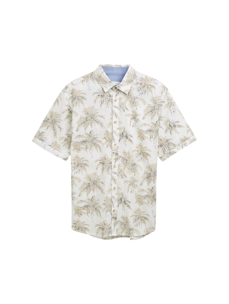 Regular Fit Kurzarmhemd mit Palmen-Print
