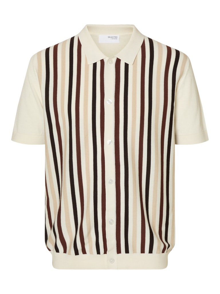 SLHMATTIS SS KNIT STRIPE POLO CARDIGAN