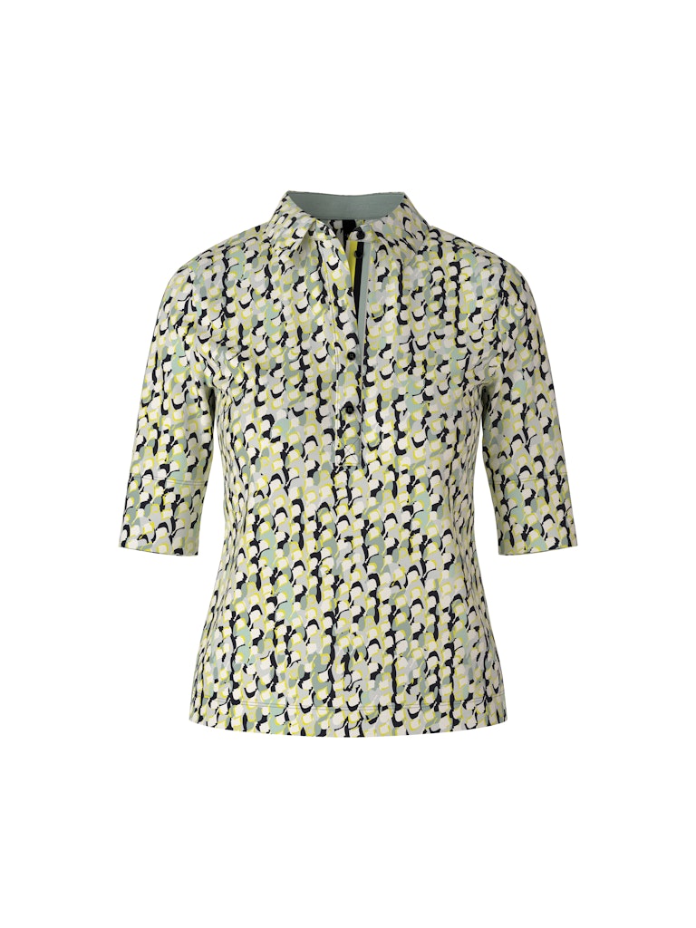 Bedrucktes Polo Shirt aus Baumwollripp